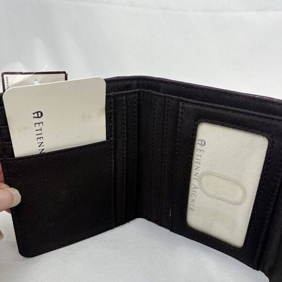 Etienne Aigner Savannah Personal Asset Sunset Purple Leather Wallet NWT Rare Vtg - Picture 14 of 16